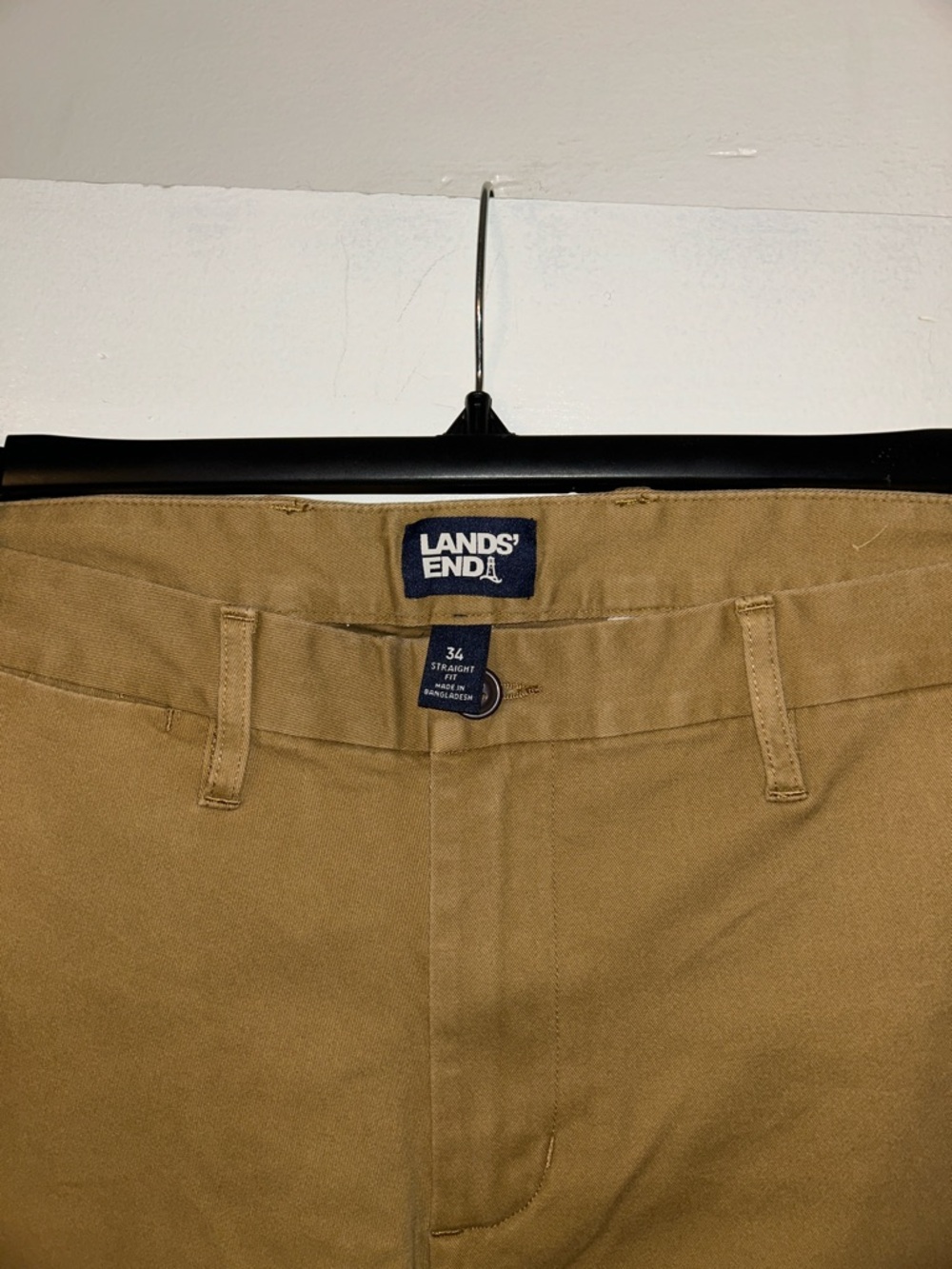 Lands' End Men's Straight-Fit Chinos in Tan